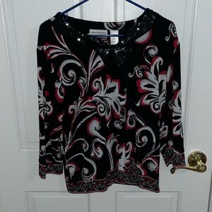 Alfred Dunner 3/4 length dress shirt. Petite Large.